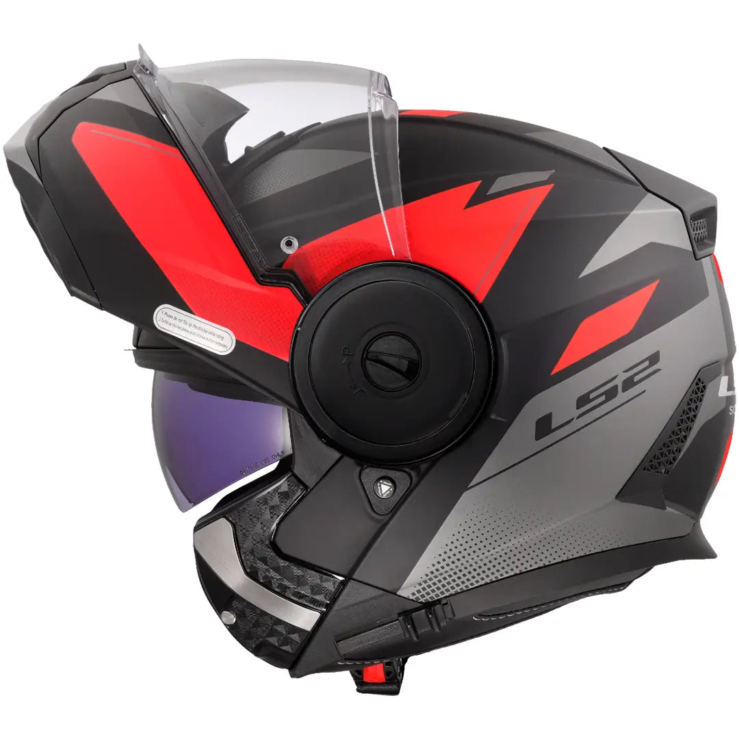 Casque modulable  LS2 FF902 Scope II Duria - Noir/Rouge Mat