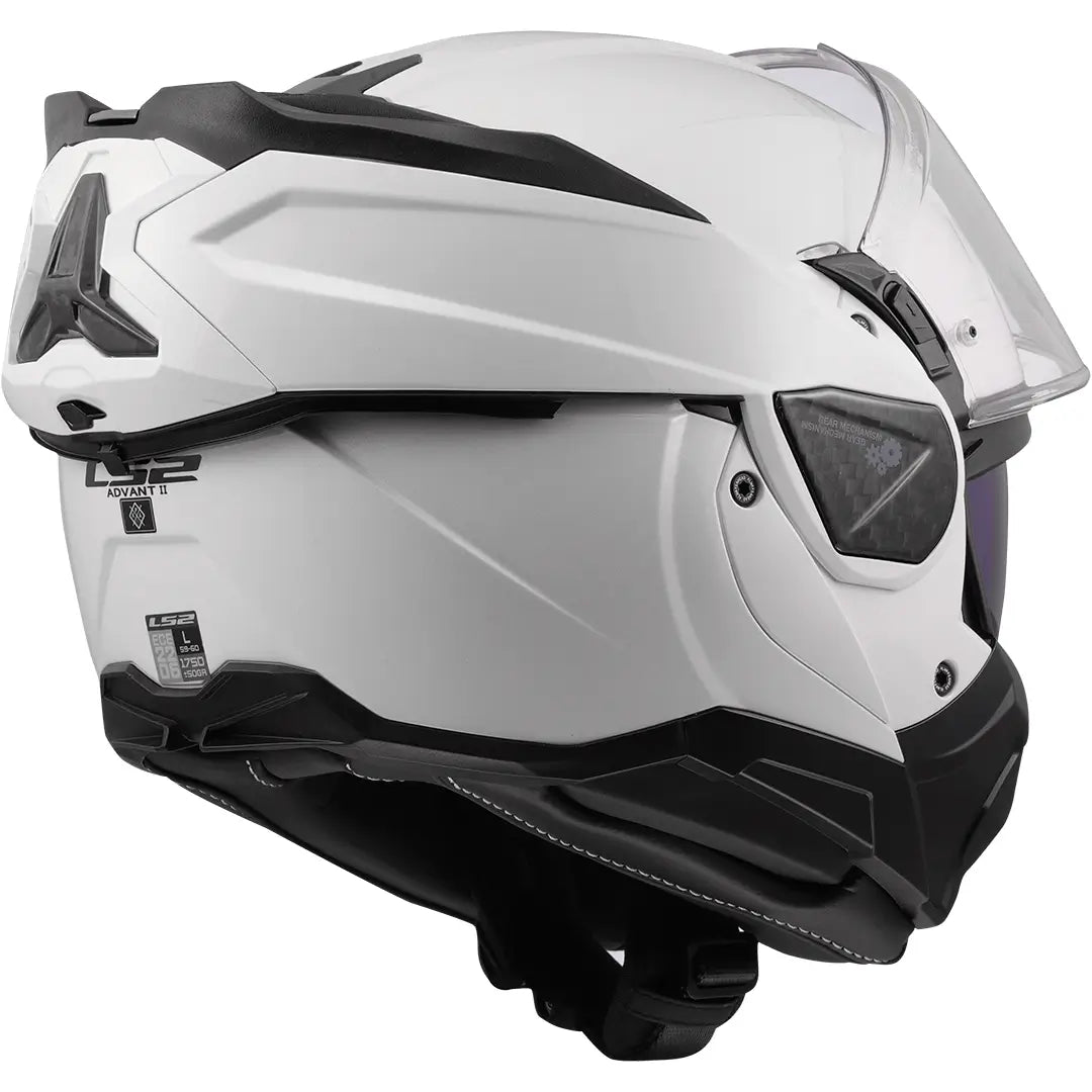 Capacete modular LS2 FF910 Advant II Solid - Branco Brilhante