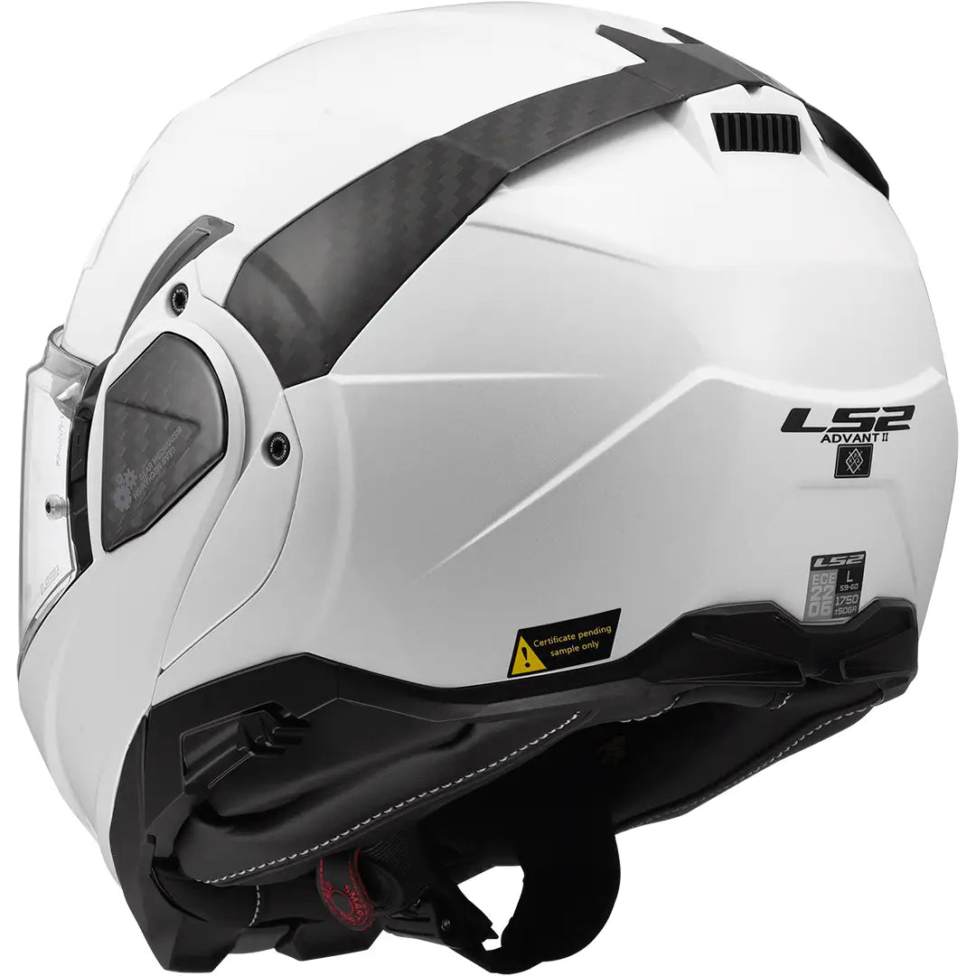 Capacete modular LS2 FF910 Advant II Solid - Branco Brilhante