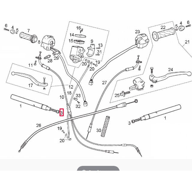 Vis de demi-guidon Derbi GPR / Aprilia RS 50