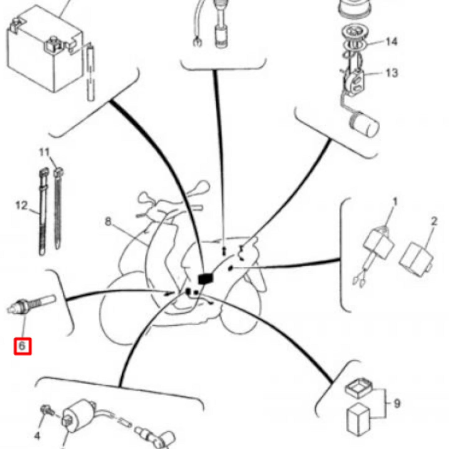 Sensor temperatura Yamaha Jog R/RR 50 LC >2003