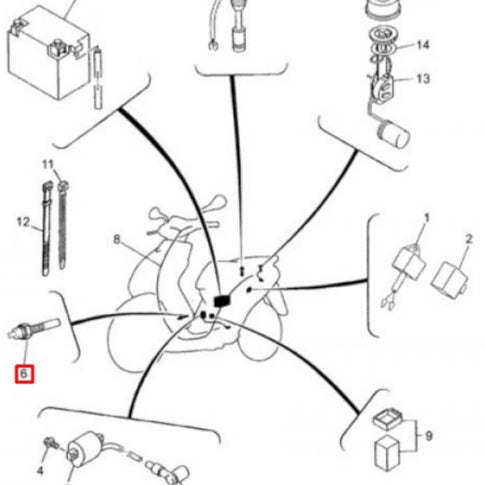 Sensor temperatura Yamaha Jog R/RR 50 LC >2003