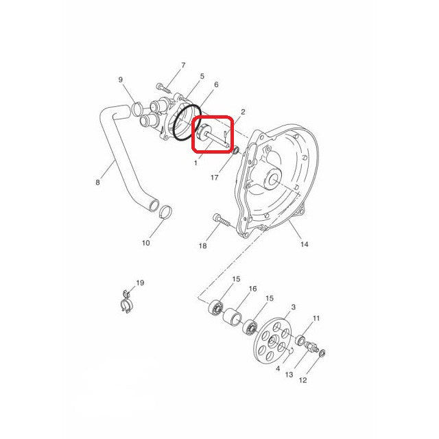 Eje con hélice bomba de agua Minarelli Scooter Yamaha 5BRE24500000