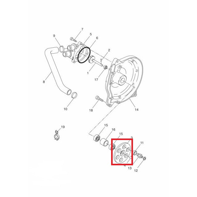 Engranaje eje impulsor bomba de agua Minarelli Scooter Yamaha 5BRE24590000