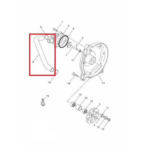 Tubo manguito refrigerante bomba de agua Minarelli Scooter Yamaha 5BRE24830000