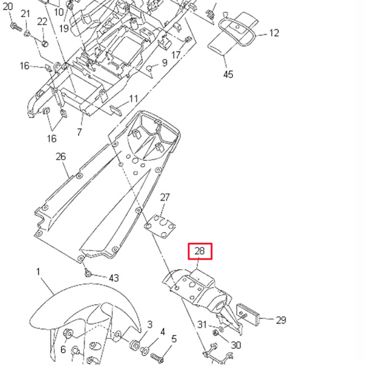 Portamatrícula Yamaha YZF R6 2005 5SL216290100