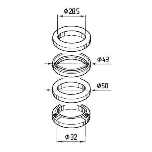 Roulements de direction Aprilia Habana 50 / Mojito 50-125 / Sonic 50 / SR 125 Buzzetti