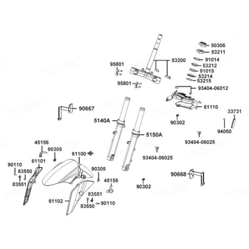 Guardabarros delantero Kymco Agility 16+ euro 4/5 50-125