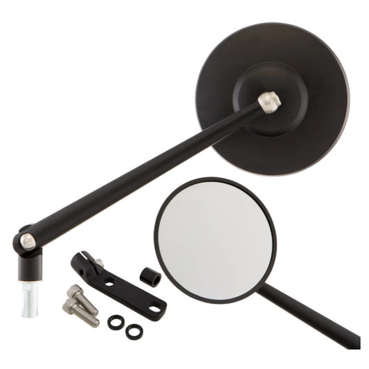 Rétroviseur homologué Vespa Series Pordoi noir avec platine CNC Sip