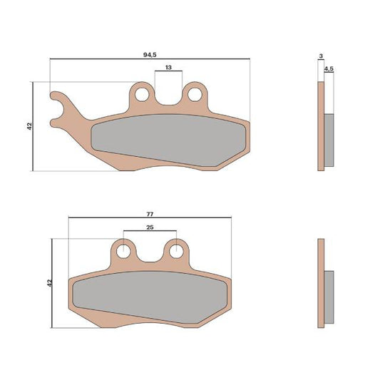 Pastillas de freno MHR SYNT Aprilia RS / Peugeot Satelis / Piaggio Beverly Malossi 6215011BS