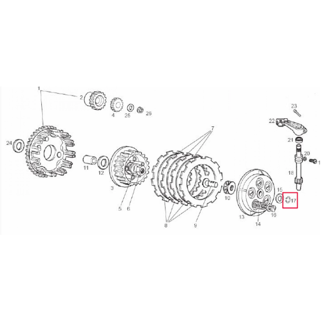 Circlip de embrague Derbi euro 3/4