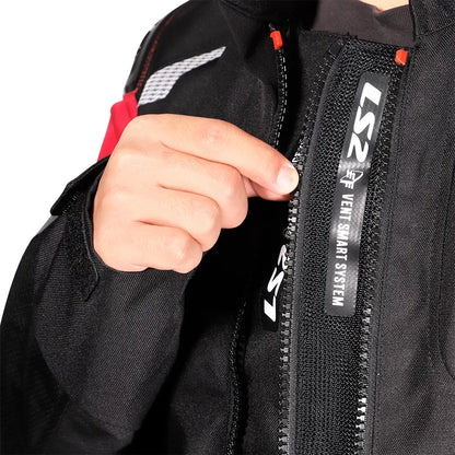 LS2 Zoom Man Jacket - Black/Red