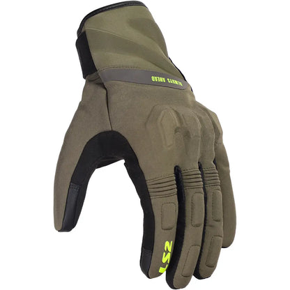 LS2 Jet III Man Gloves for Men - Black/Khaki Green