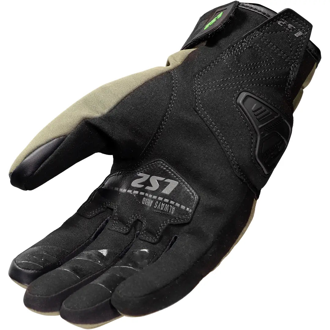 LS2 Jet III Man Gloves for Men - Black/Khaki Green