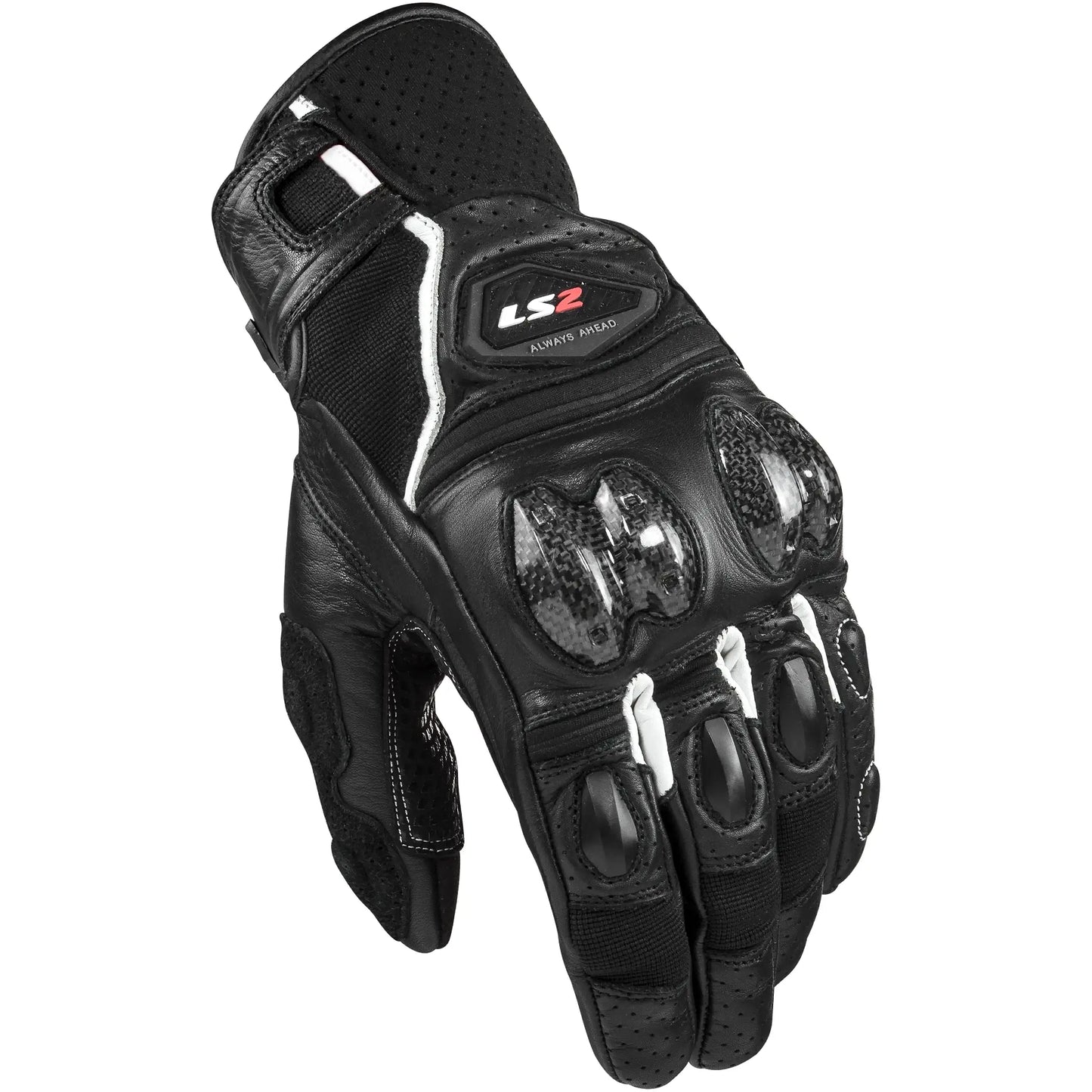 Guantes LS2 Spark II Leather Man - Negro/Blanco