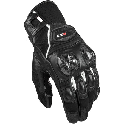 Guantes LS2 Spark II Leather Man - Negro/Blanco