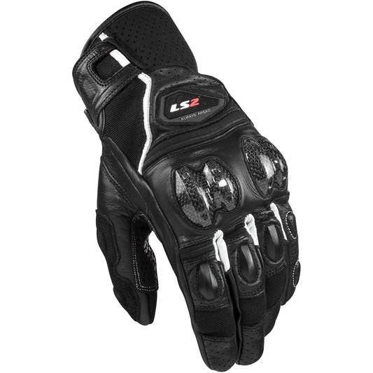 Guantes LS2 Spark II Leather Man - Negro/Blanco