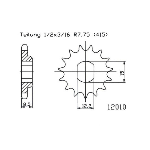 Piñón de ataque Husqvarna TC 50 / KTM SX 50 17-22 Z-11 paso 415 Esjot 726.43.02