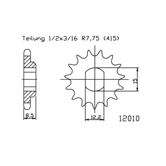 Piñón de ataque Husqvarna TC 50 / KTM SX 50 17-22 Z-11 paso 415 Esjot 726.43.02