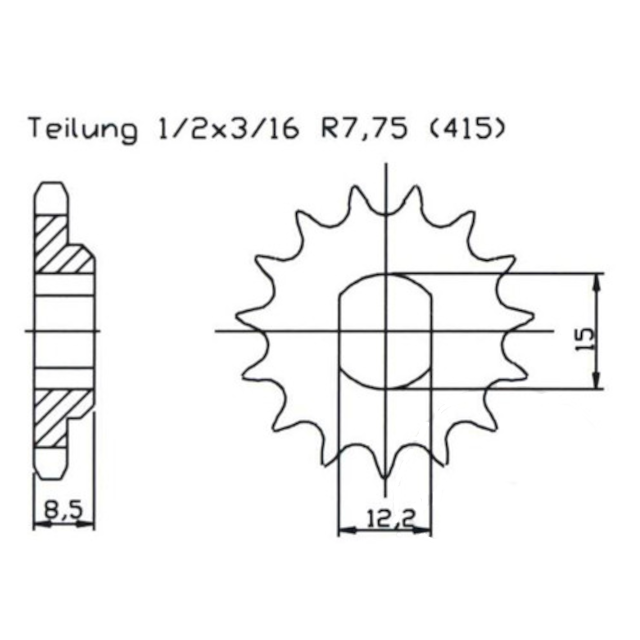 Piñón de ataque KTM SX 50 / Husqvarna TC 50 17-21 Z-10 Esjot 726.43.10