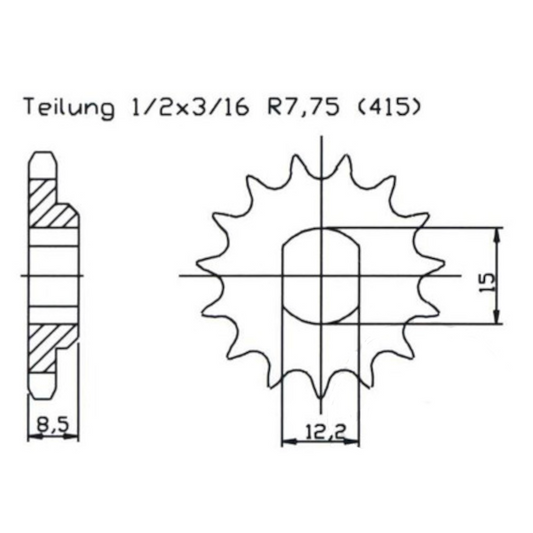 Piñón de ataque KTM SX 50 / Husqvarna TC 50 17-21 Z-10 Esjot 726.43.10