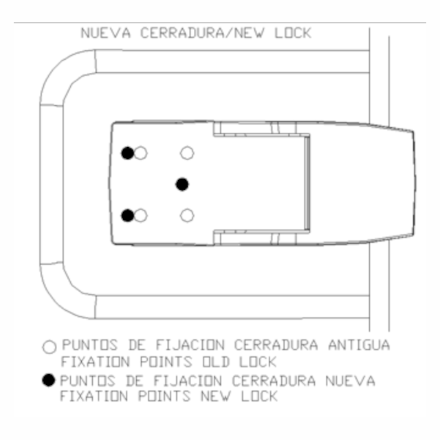 Cerradura de recambio para baúles Puig