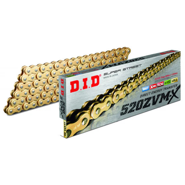 Cadena X-Ring G&G 520ZVMX 108 con enganche remache dorado D.I.D 797.29.38