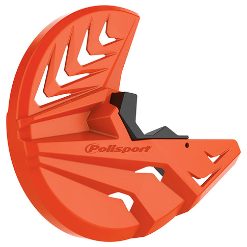 Protector disco delantero y horquilla KTM 16-22/Husqvarna 17-22/ Gas Gas 18-22/ Sherco 17-22/ Rieju 20-22 Polisport - negro-naranja KTM 8151600003