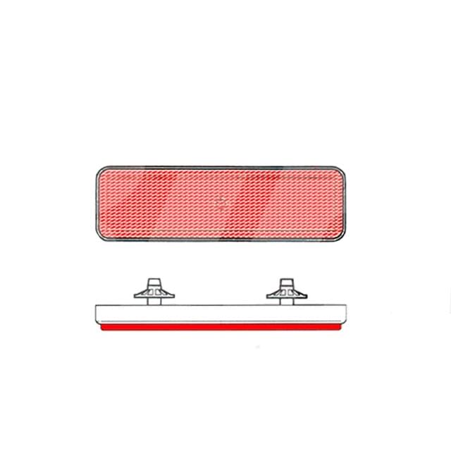 Catadioptrico rectangular trasero con tornillos CE Vparts 8166