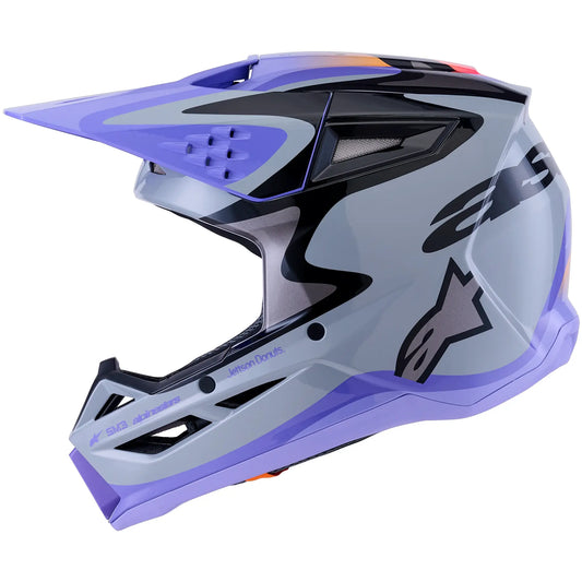 Casco Alpinestars S-M3 Youth Jettson - Gris/Negro/Lila