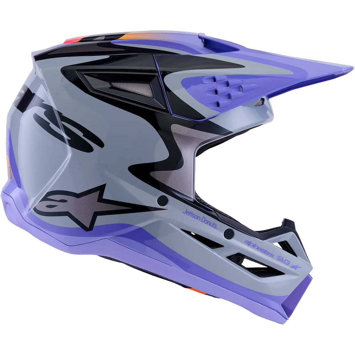 Casco Alpinestars S-M3 Youth Jettson - Gris/Negro/Lila