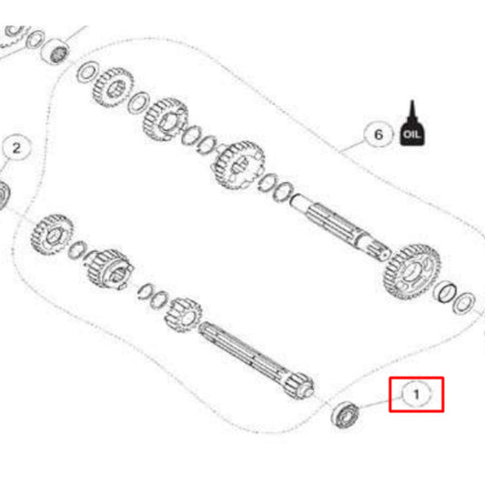 Rolamento do veio primário da caixa de velocidades 6001 motor Daytona Anima