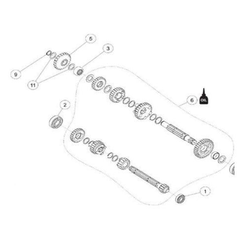 Rodamiento eje primario caja de cambios 6203 motor Daytona Anima 83795