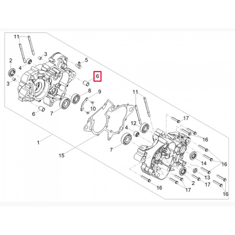 Bushing centering crankcase engine Derbi euro 3/4