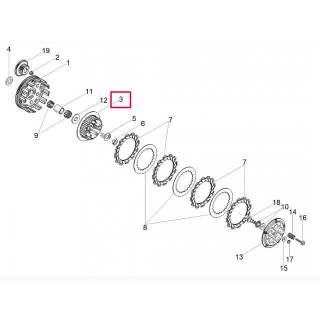Clutch drum Derbi euro 3/4