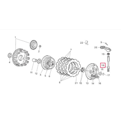 Clutch lever rod Derbi euro 3/4