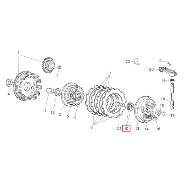 Rolamentos de agulhas da embraiagem Derbi euro 2/3/4