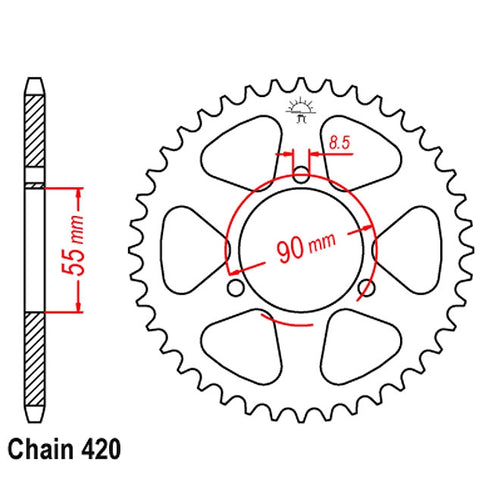 Corona de transmisión Rieju RS2 Matrix paso 420 IGM - acero