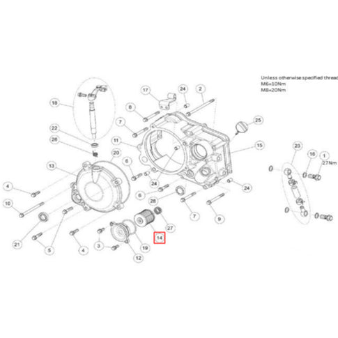 Filtro de óleo do motor Daytona Anima