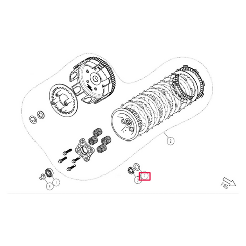 Clutch washer Ø24xØ14.2x1.2 Pitbike engine Daytona Anima