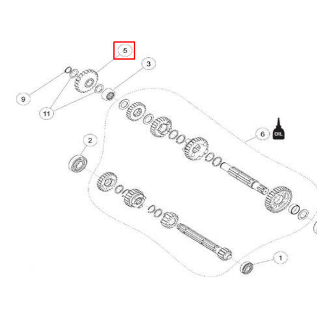 Piñón de arranque eje secundario caja de cambios motor Daytona Anima