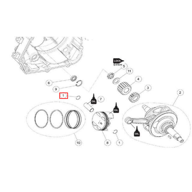 Clip pistón motor Daytona Anima 86453
