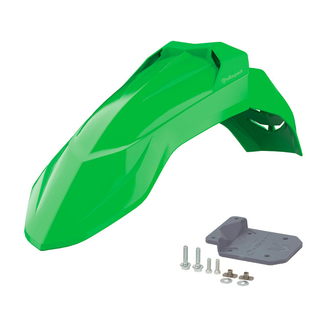 Guardabarros Supermoto con fijación universal Polisport - verde kawasaki 8685400006