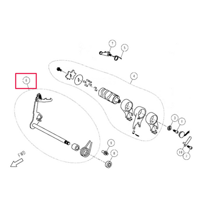 Gear shift shaft 150/190 4 speed. Pitbike Daytona Anima engine