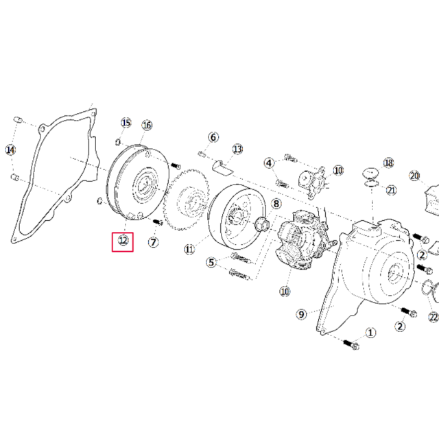 Engine/crankshaft cover plate ignition side 190 electric start Daytona Anima engine