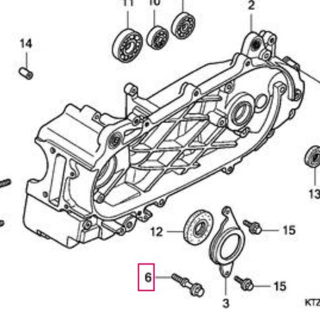 Tornillo soporte muelle caballete Honda 6x27 90016-GAH-A00