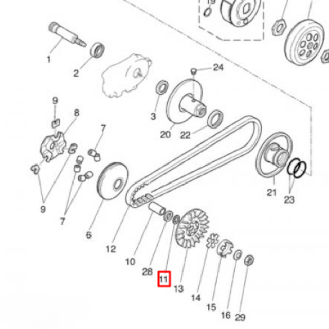 Arandela plana bulón del cigüeñal Yamaha Aerox / Jog / Neo's 50