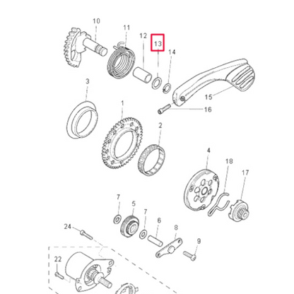 Arandela ajuste eje de arranque / tapa variador Minarelli horizontal largo Yamaha 90201155G500