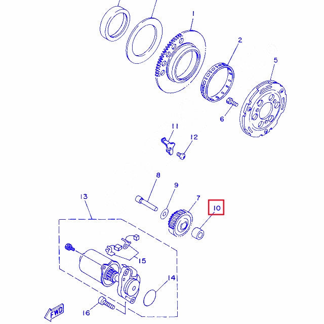 Casquillo eje de arranque Yamaha DT 50 / TZR 80 905-60083-87-00