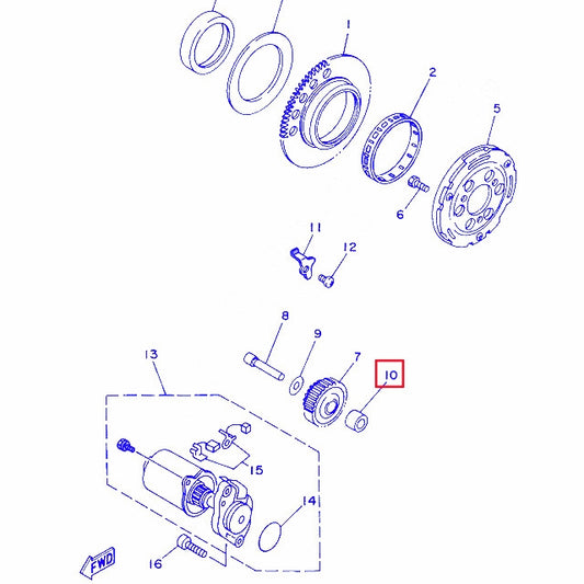 Casquillo eje de arranque Yamaha DT 50 / TZR 80 905-60083-87-00